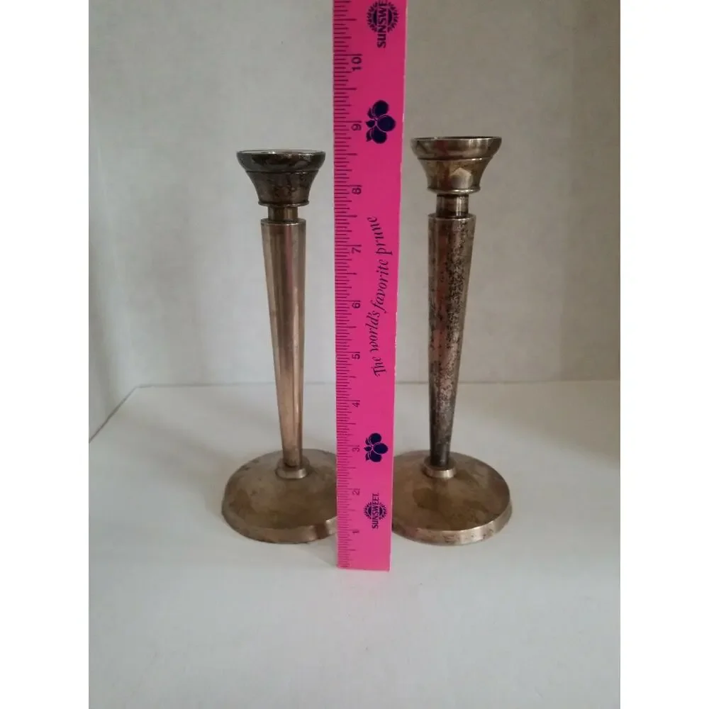 Pottery Barn Pair Of Silverplated 8.5